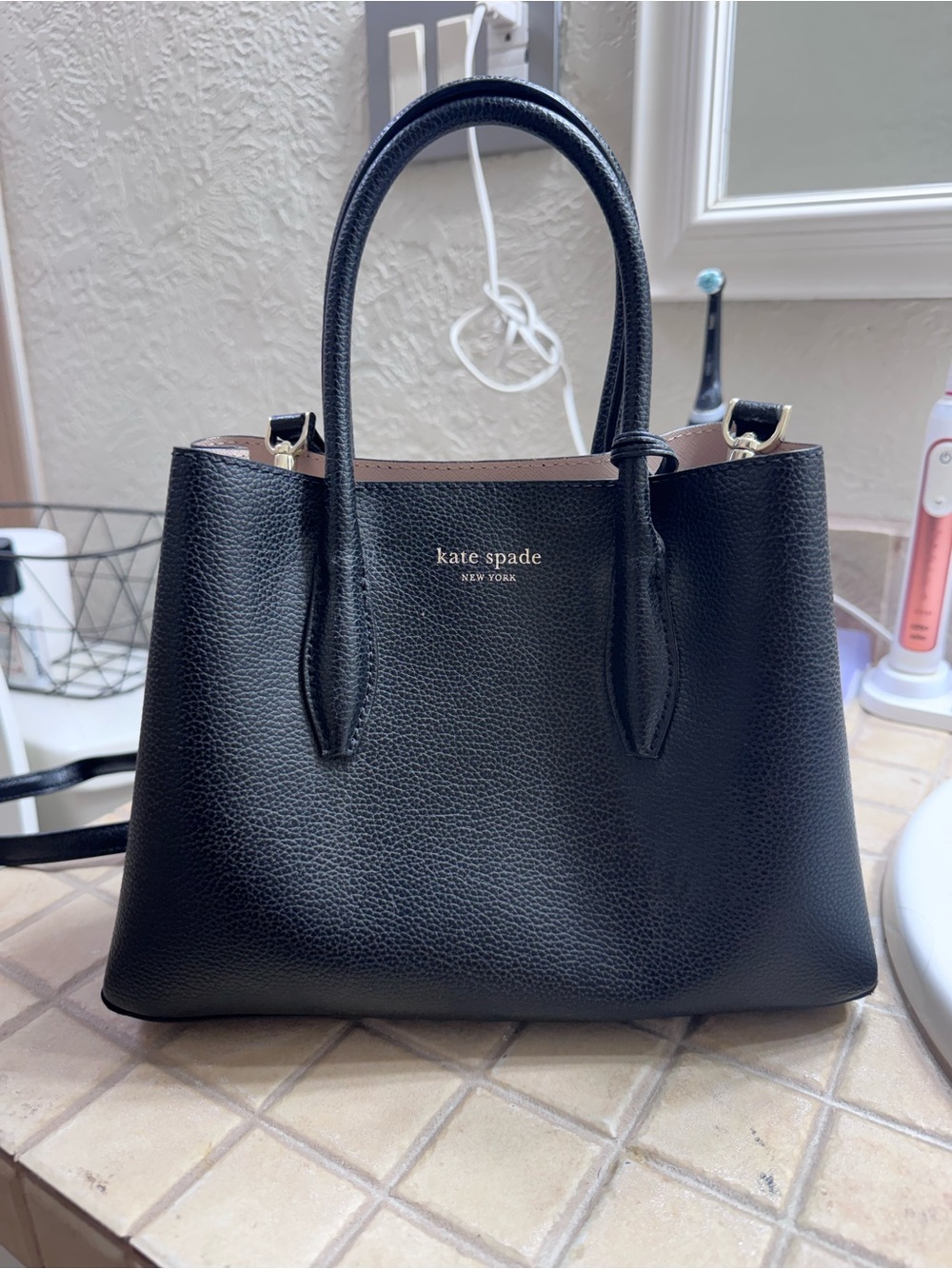 kate spade New York Black Pebbled Leather Satchel